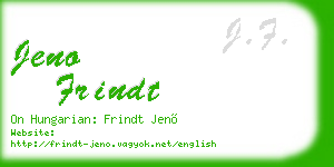 jeno frindt business card